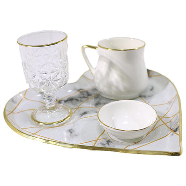 Lavin Serving Set Heart Shape (4 Pieces) - Karout Online -Karout Online Shopping In lebanon - Karout Express Delivery 