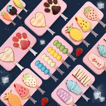 Silicone Ice Cream Mold DIY Popsicle Mould With Lid and Stick / 22FK070 - Karout Online -Karout Online Shopping In lebanon - Karout Express Delivery 
