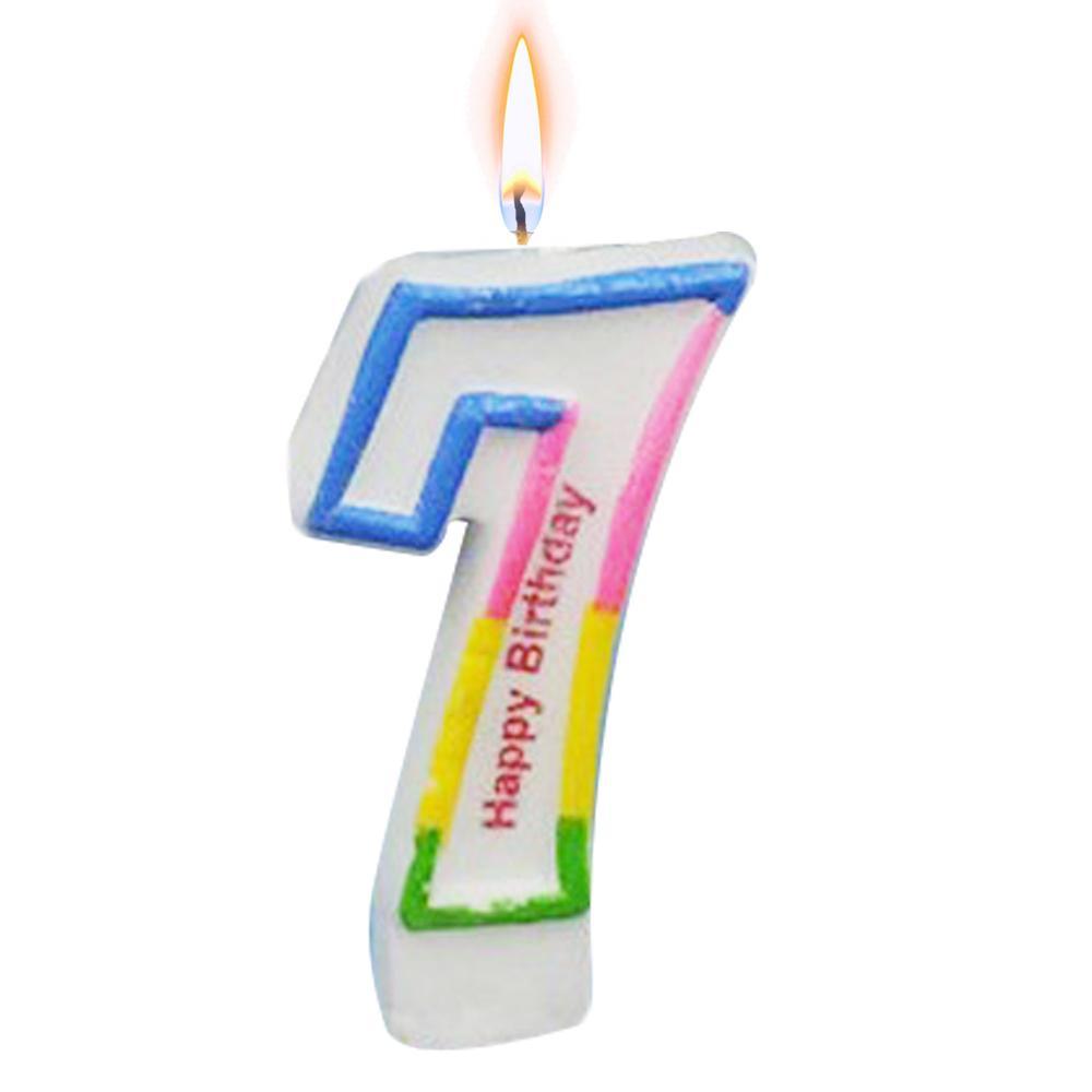 Birthday-Glitter Big Numbers Candle / I-117 7 Birthday & Party Supplies