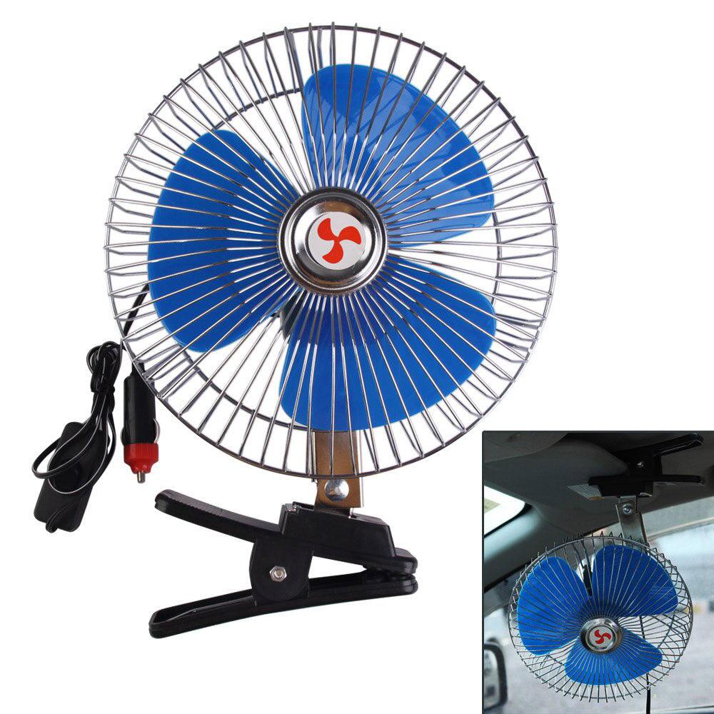 Shop Online 8 Inch 12V Car Oscillating Fan Vehicle Auto Car Fan with Clip Cigarette Lighter Plug - Karout Online Shopping In lebanon