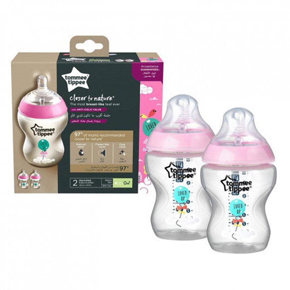 Tommee Tippee Set Of Closer to Nature Deco Bottle 260 ml 2 Pcs - Karout Online -Karout Online Shopping In lebanon - Karout Express Delivery 
