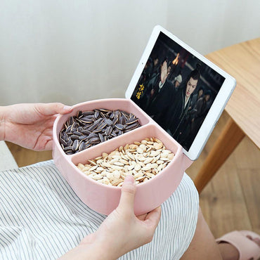Dry Fruit Nut Bowl Snacks Storage Box Plate Phone Holder Stand Organizer / 8124 - Karout Online -Karout Online Shopping In lebanon - Karout Express Delivery 