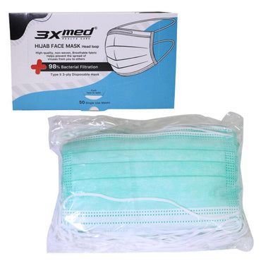 3X med Hijab Face Mask  50 pcs - Karout Online