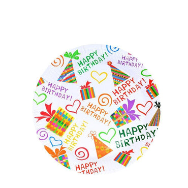 Party Favors- Happy Birthday Paper Plate AB-28 - Karout Online -Karout Online Shopping In lebanon - Karout Express Delivery 