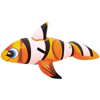 BESTWAY 41088 INFLATABLE CLOWNFISH FLOAT HEAVY DUTY HANDLES.