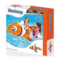 BESTWAY 41088 INFLATABLE CLOWNFISH FLOAT HEAVY DUTY HANDLES.