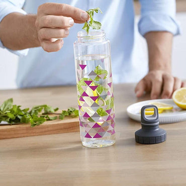 Tefal Drink 2 Go Decor Drinking Bottle Triangle  Screw Lid 700 ml / K3172112 - Karout Online -Karout Online Shopping In lebanon - Karout Express Delivery 