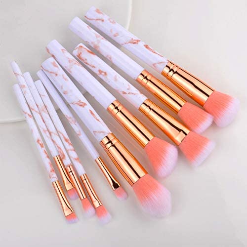 **NET**Marble Pattern Makeup Brush Set 10pcs - Pink