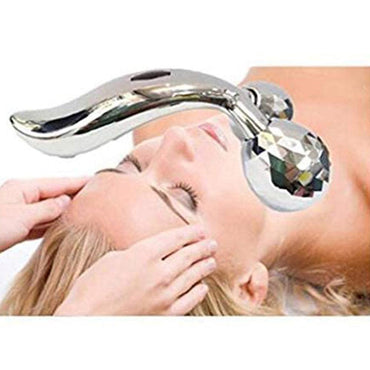 3D Roller Face Massager Face Body Roller Massager Y-Shape Platinum - Karout Online -Karout Online Shopping In lebanon - Karout Express Delivery 