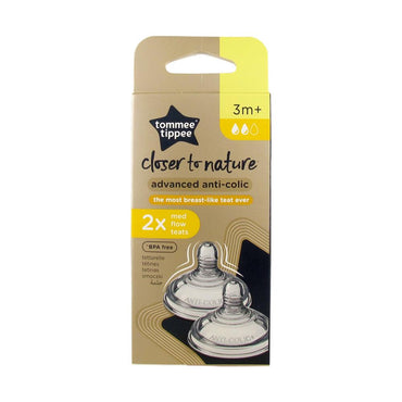 Tommee Tippee – Advanced Anti-Colic Medium Flow Teat ( 2Pcs)  BPA free 3m+ / 211286 - Karout Online -Karout Online Shopping In lebanon - Karout Express Delivery 