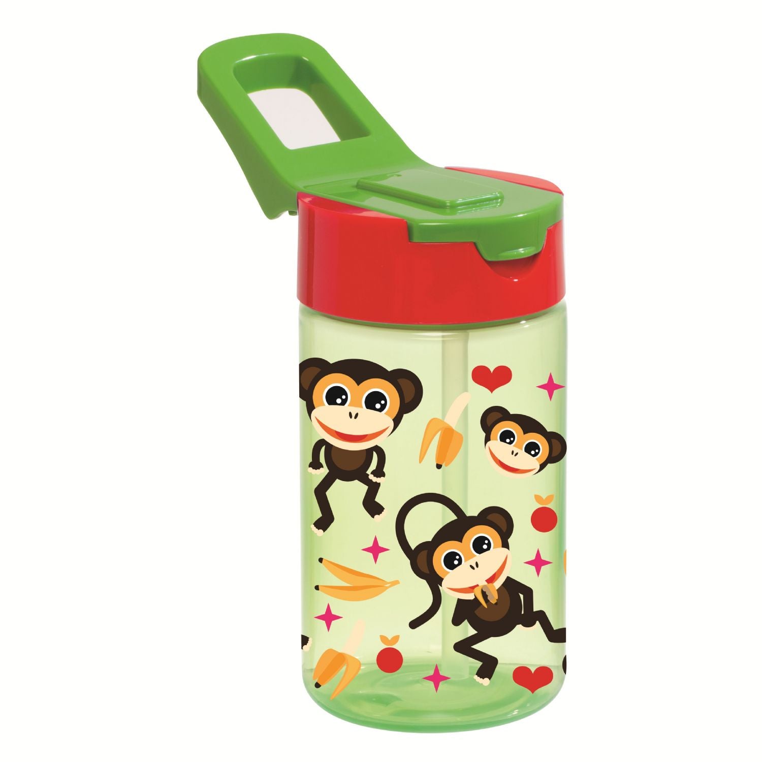 Herevin Patterned Flask with Straw - Monkey 430ml