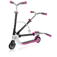 Globber Foldable Scooter Flow 125 White Pink - Karout Online -Karout Online Shopping In lebanon - Karout Express Delivery 