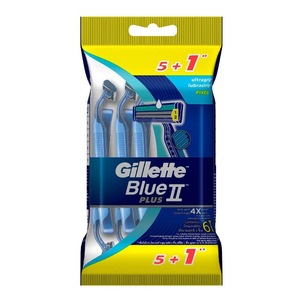 Gillette Blue II Plus Razors - 1 packs of 6 Razors.