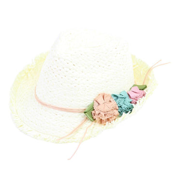 Straw Flower Designed Hat.