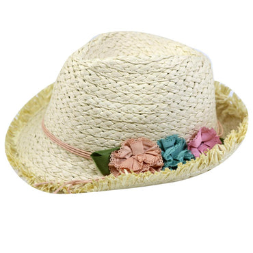 Straw Flower Designed Hat / E-249 - Karout Online -Karout Online Shopping In lebanon - Karout Express Delivery 