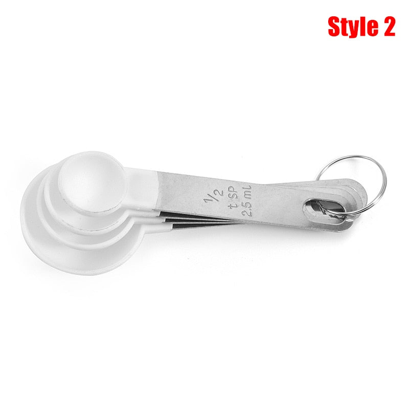 Stainless Steel Pp Measuring Cups Spoons Kitchen Baking Cooking Tools Set 4 pcs