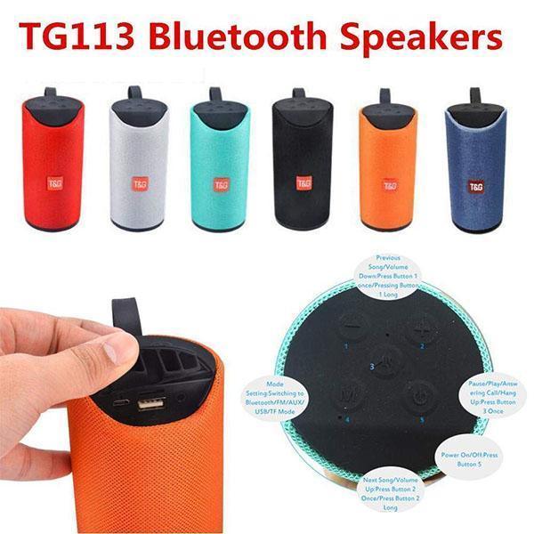 TG113 Super Bass Splash-proof Wireless Bluetooth Speaker (Multicolored).