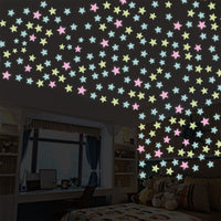(net) 3D Stars Glow In The Dark Wall Stickers Luminous Fluorescent Wall Stickers 100pcs / 6988016004875 / 2370750000284