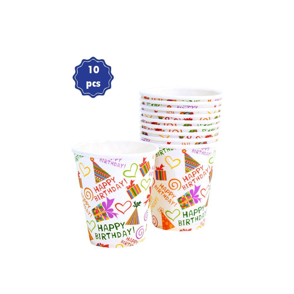Happy Birthday - Paper Cups (10 pcs).