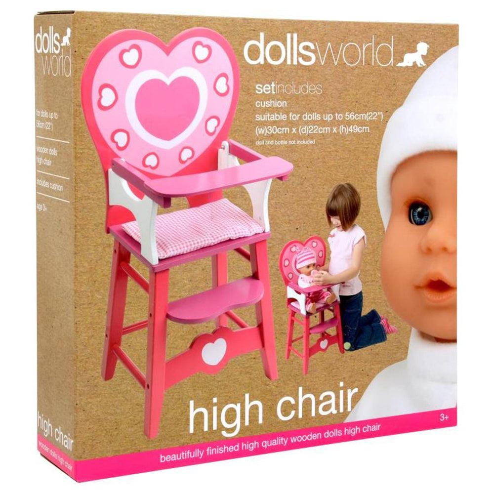 Dolls World Wooden High Chair - Karout Online -Karout Online Shopping In lebanon - Karout Express Delivery 