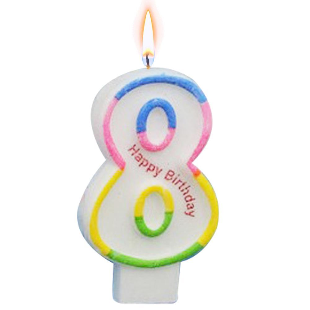 Birthday-Glitter Big Numbers Candle / I-117 8 Birthday & Party Supplies