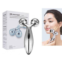 3D Roller Face Massager Face Body Roller Massager Y-Shape Platinum - Karout Online -Karout Online Shopping In lebanon - Karout Express Delivery 