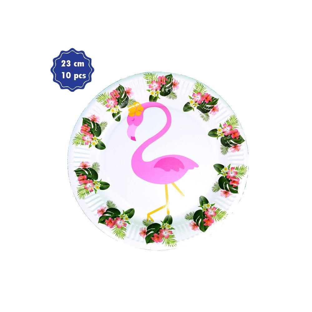 Tropical Flamingo- Paper Plates 23 cm (10 pcs).