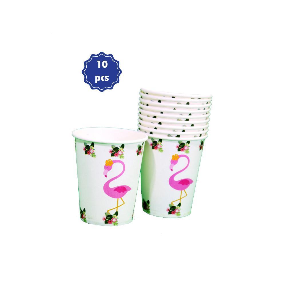 Tropical Flamingo- Paper Cups (10 pcs).