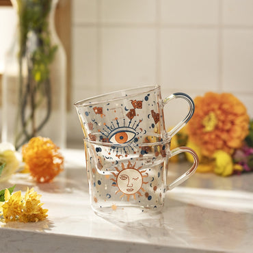 **NET**Creative Scale Glass Mug Breakfast Espresso Coffee Cup Glasses Household Drinkware / 9446053