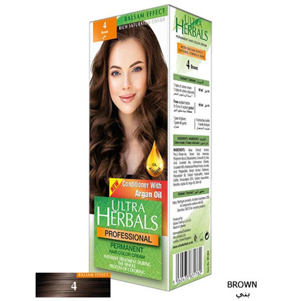 Ultra Herbals Professional Hair Color Cream 4 Brown - Karout Online -Karout Online Shopping In lebanon - Karout Express Delivery 