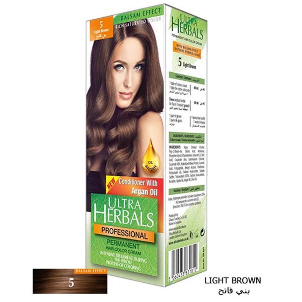 Ultra Herbals Professional Hair Color Cream 5 Light Brown - Karout Online -Karout Online Shopping In lebanon - Karout Express Delivery 