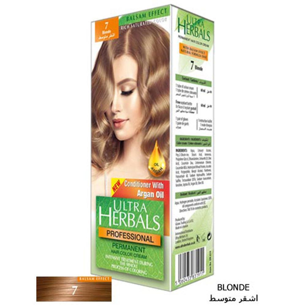 Ultra Herbals Professional Hair Color Cream 7 Blonde - Karout Online -Karout Online Shopping In lebanon - Karout Express Delivery 