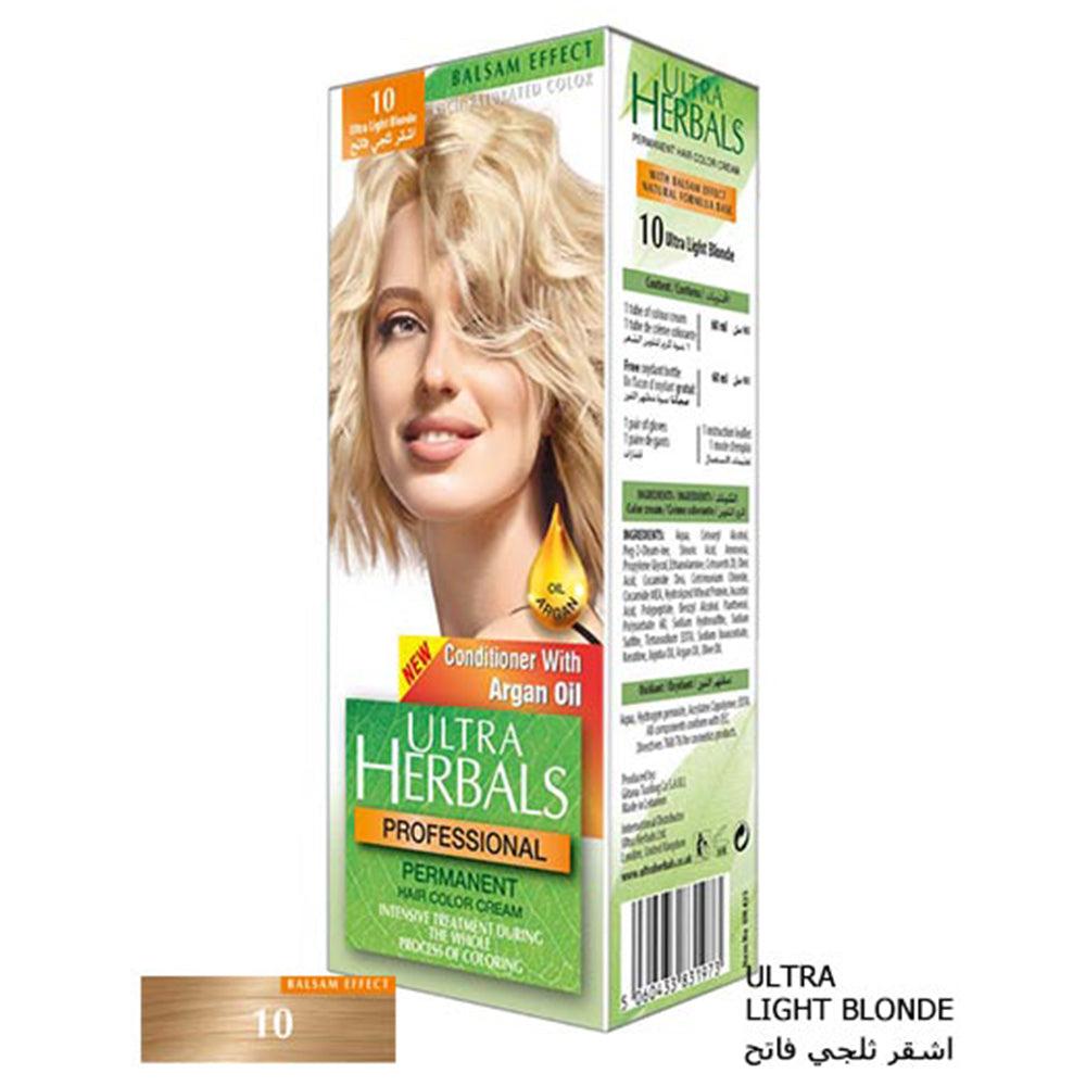 Ultra Herbals Professional Hair Color Cream 10 Ultra Light Blonde - Karout Online -Karout Online Shopping In lebanon - Karout Express Delivery 