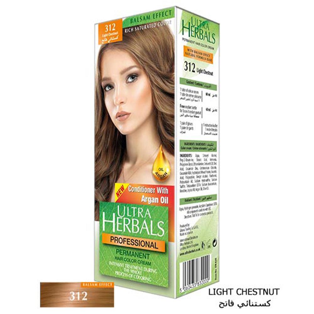 Ultra Herbals Professional Hair Color Cream 312 Light Chestnut - Karout Online -Karout Online Shopping In lebanon - Karout Express Delivery 