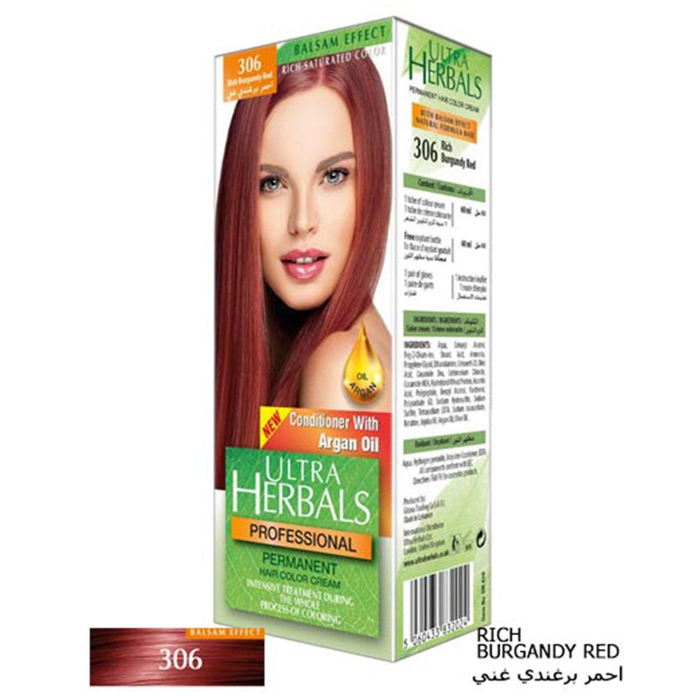 Ultra Herbals Professional Hair Color Cream 306 Rich Burgundy Red - Karout Online -Karout Online Shopping In lebanon - Karout Express Delivery 