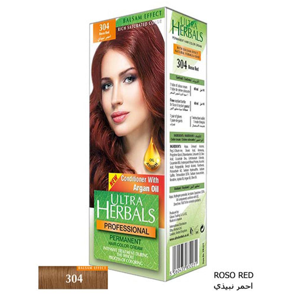 Ultra Herbals Professional Hair Color Cream 304 Rosso Red - Karout Online -Karout Online Shopping In lebanon - Karout Express Delivery 