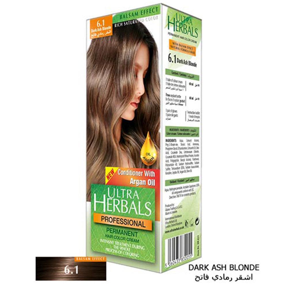Ultra Herbals Professional Hair Color Cream 6.1 Dark Ash Blonde - Karout Online -Karout Online Shopping In lebanon - Karout Express Delivery 