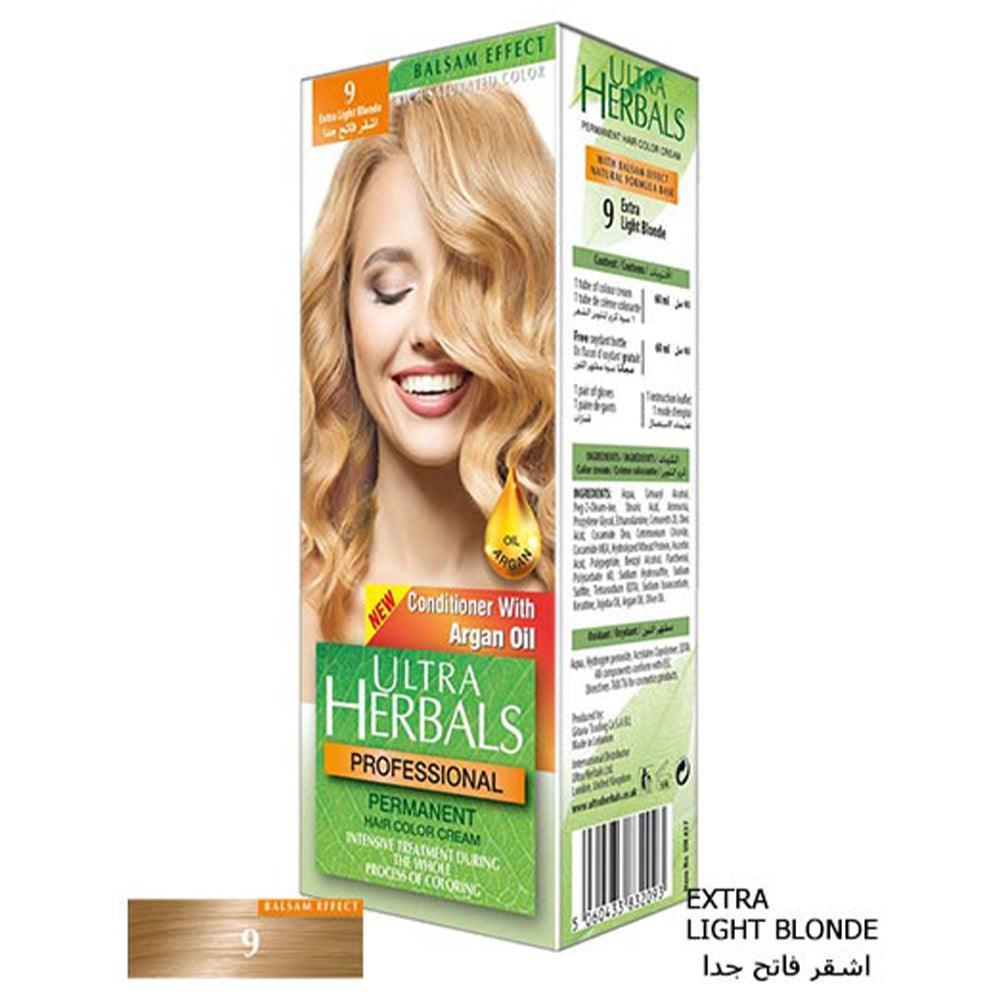 Ultra Herbals Professional Hair Color Cream 9 Extra Light Blonde - Karout Online -Karout Online Shopping In lebanon - Karout Express Delivery 