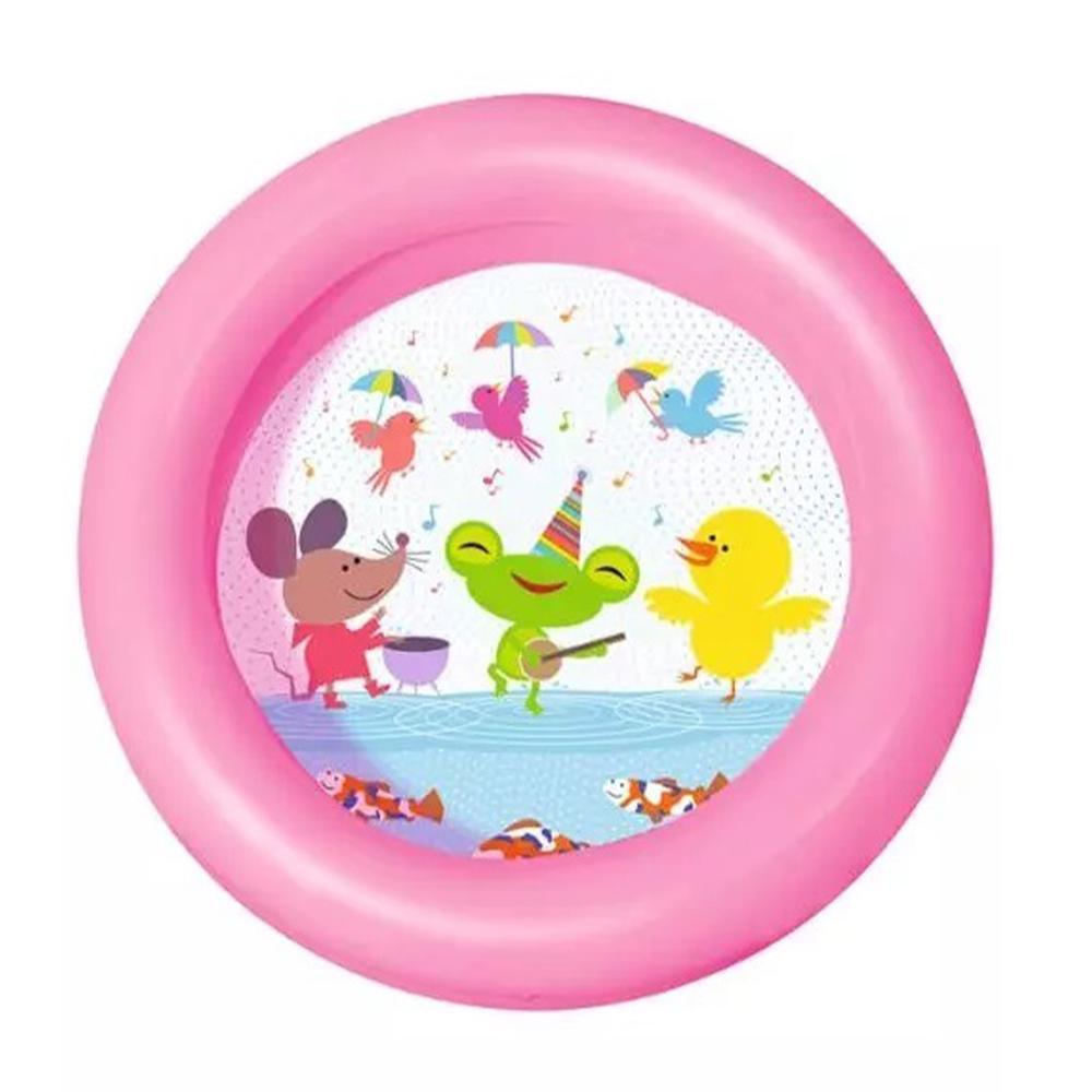 Bestway 51061 Round 2-Ring Kiddie Pool Kids Plastic Swimming Pink Summer