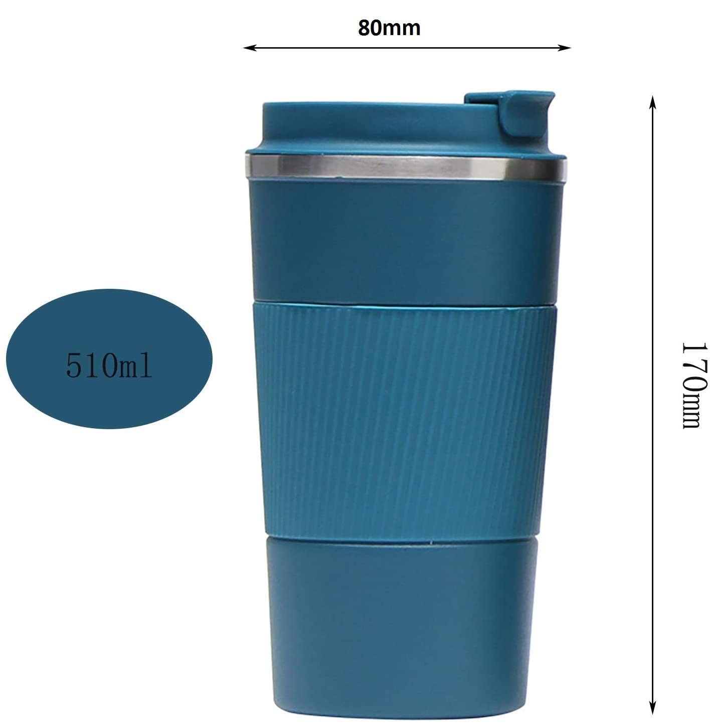 **(NET)**Stainless Steel Travel Coffee Mug Vacuum Insulated Reusable Coffee Tumbler Cup 510ml