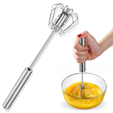 **(NET)** Stainless Steel Household Egg Beater Manual Kitchen Cream Beater Egg Mixer / 22FK180