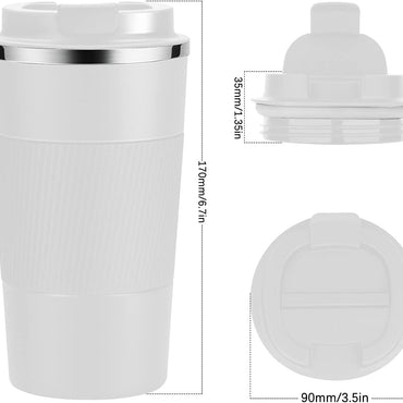 **(NET)**Stainless Steel Travel Coffee Mug Vacuum Insulated Reusable Coffee Tumbler Cup 510ml