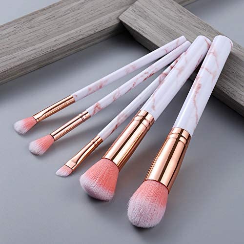 **NET**Marble Pattern Makeup Brush Set 5pcs - Pink