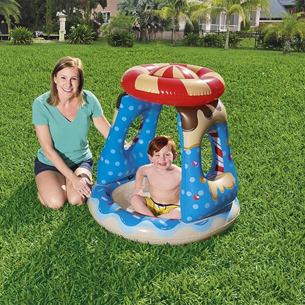 Bestway 52270-19 Candyville Toddler Inflatable Paddling Pool With Sunshade Summer