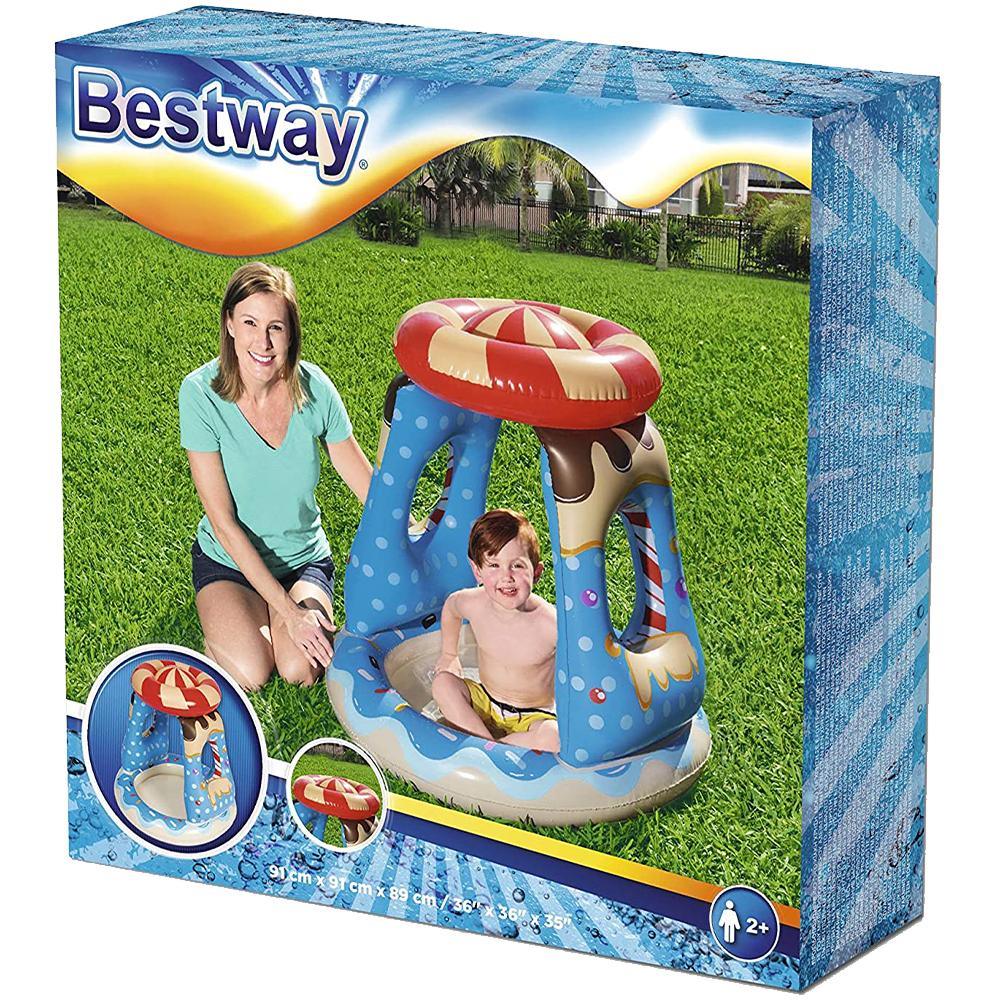 Bestway 52270-19 Candyville Toddler Inflatable Paddling Pool With Sunshade Summer