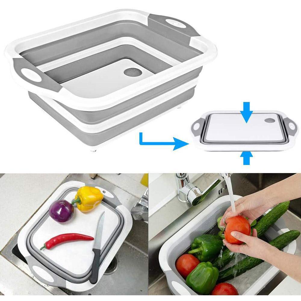 Foldable Multi-function Kitchen Plastic Silicone Dish Tub / KC-103 - Karout Online -Karout Online Shopping In lebanon - Karout Express Delivery 
