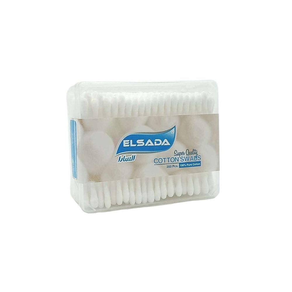 Elsada Square Cotton Ear Buds 200 Pcs - Karout Online -Karout Online Shopping In lebanon - Karout Express Delivery 
