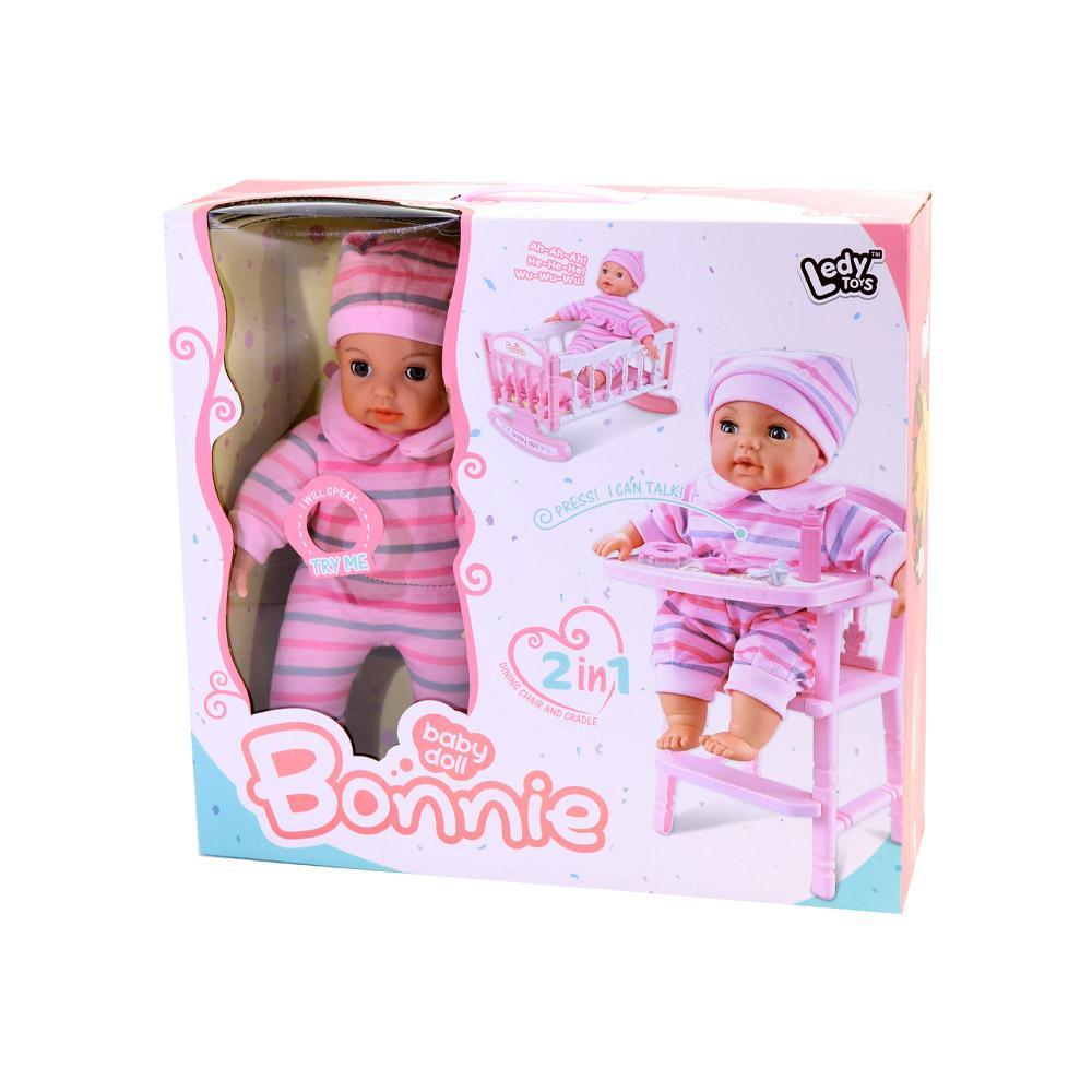 Bonnie Baby Doll With Dinning Chair And Cradle- LD69003B.