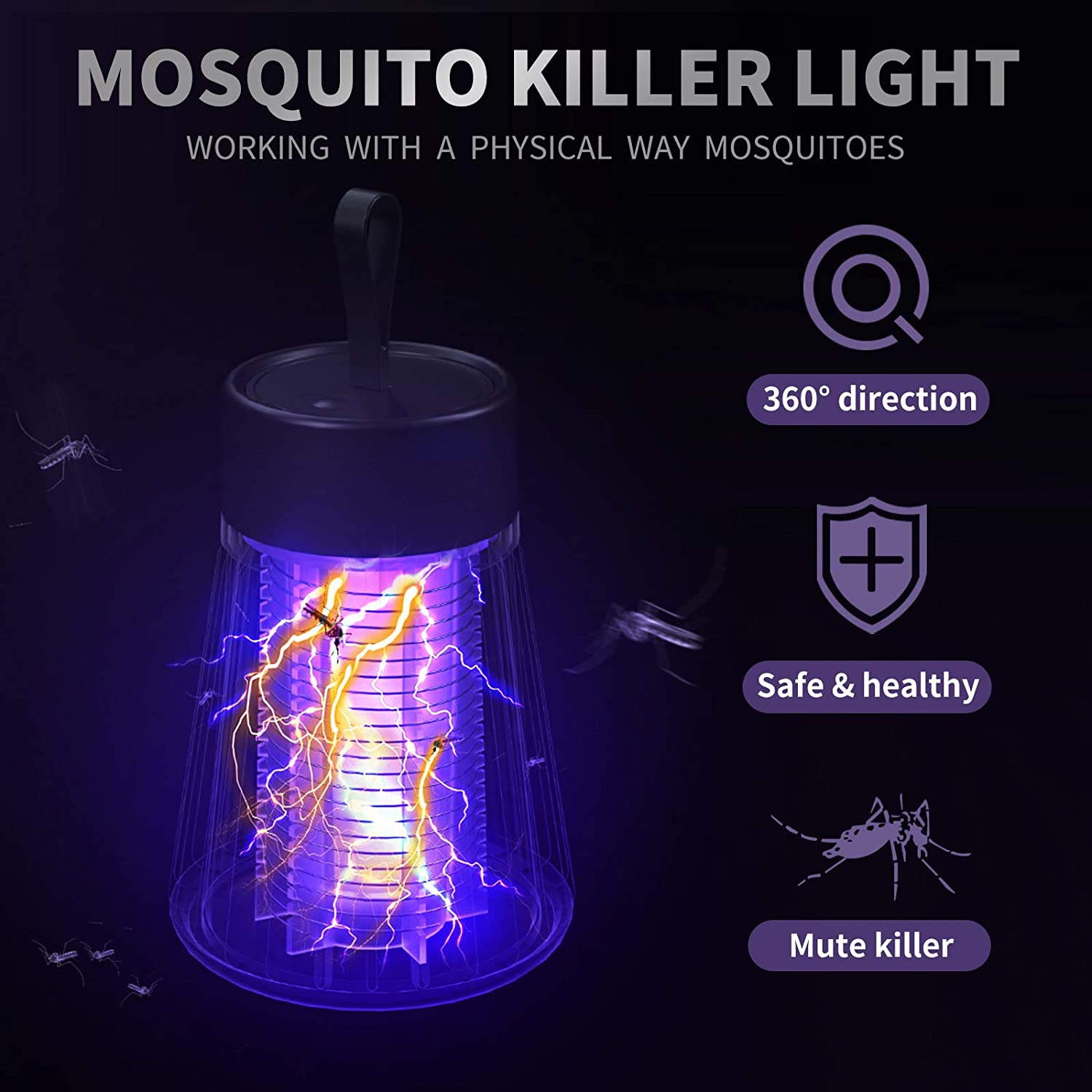 Portable Rechargeable Usb Electric Mosquito Killer Led Uv Repellent Lamp / 6918320552250