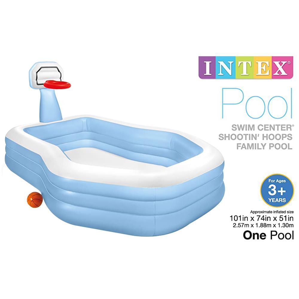 (NET)Swim Center Shootin' Hoops Family Pool 57183NP Intex